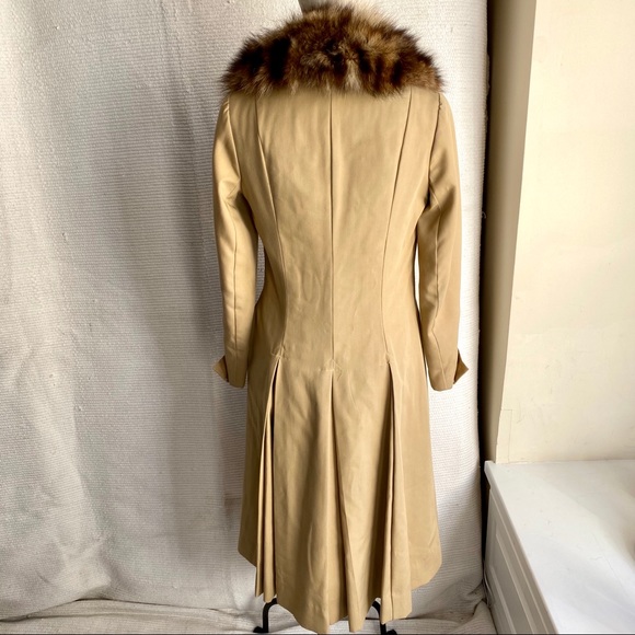 Vintage 70s S Real Fur Trench Pea Coat Warm Liner - Picture 2 of 8